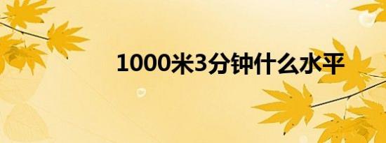 1000米3分钟什么水平