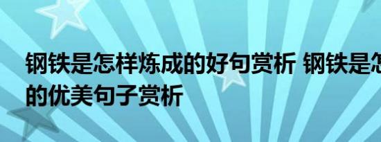 钢铁是怎样炼成的好句赏析 钢铁是怎样炼成的优美句子赏析