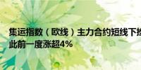 集运指数（欧线）主力合约短线下挫日内涨幅收窄至0.33%此前一度涨超4%