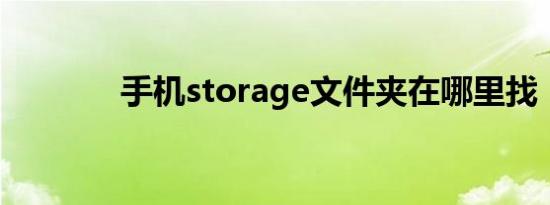 手机storage文件夹在哪里找