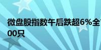 微盘股指数午后跌超6%全市场下跌个股超4700只