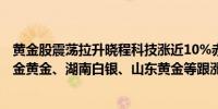 黄金股震荡拉升晓程科技涨近10%赤峰黄金、湖南黄金、中金黄金、湖南白银、山东黄金等跟涨