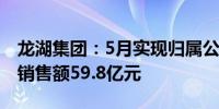 龙湖集团：5月实现归属公司股东权益的合同销售额59.8亿元