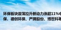 环保板块震荡拉升新动力涨超11%中兰环保涨超10%华骐环保、德创环保、严牌股份、博世科等跟涨