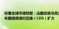 标普全球市场财智：法国总统马克龙解散议会后法国银行5年期信用违约互换（CDS）扩大