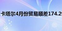 卡塔尔4月份贸易顺差174.29亿卡塔尔里亚尔