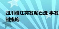 四川雅江突发泥石流 事发路段已采取交通管制措施