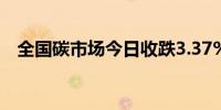 全国碳市场今日收跌3.37%报92.83元/吨