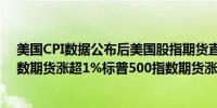 美国CPI数据公布后美国股指期货直线拉升纳斯达克100指数期货涨超1%标普500指数期货涨0.8%