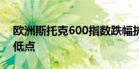 欧洲斯托克600指数跌幅扩大至0.5%的盘中低点