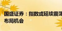 国盛证券：指数或延续震荡格局关注科技方向布局机会