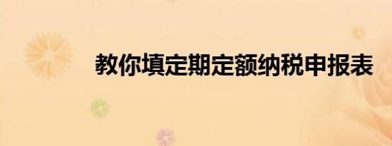 教你填定期定额纳税申报表