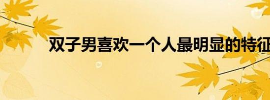 双子男喜欢一个人最明显的特征