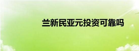 兰新民亚元投资可靠吗