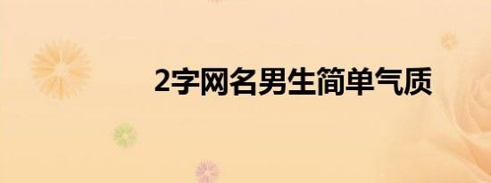 2字网名男生简单气质