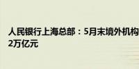 人民银行上海总部：5月末境外机构持有银行间市场债券4.22万亿元