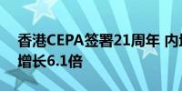 香港CEPA签署21周年 内地与香港享惠货值增长6.1倍