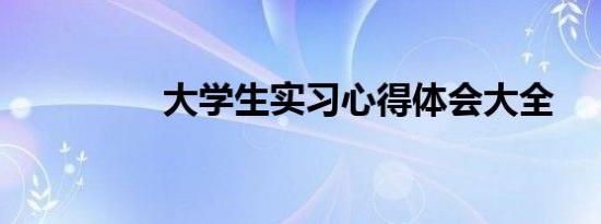 大学生实习心得体会大全