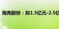 海亮股份：拟1.5亿元-2.5亿元回购公司股份