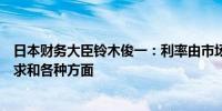 日本财务大臣铃木俊一：利率由市场决定反映了日本国债需求和各种方面