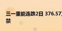 三一重能连跌2日 376.57万股限售股即将解禁