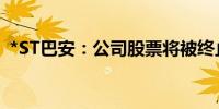 *ST巴安：公司股票将被终止上市 明起停牌