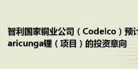 智利国家铜业公司（Codelco）预计将在90天内获得关于Maricunga锂（项目）的投资意向