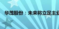 华茂股份：未来将立足主业 开辟两个赛道