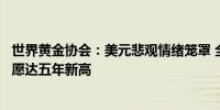 世界黄金协会：美元悲观情绪笼罩 全球央行今年增持黄金意愿达五年新高