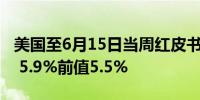 美国至6月15日当周红皮书商业零售销售年率 5.9%前值5.5%