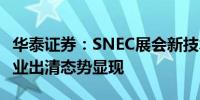 华泰证券：SNEC展会新技术频繁涌现 光伏行业出清态势显现