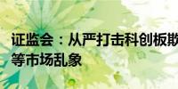 证监会：从严打击科创板欺诈发行、财务造假等市场乱象