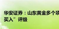 华安证券：山东黄金多个项目建设推进维持“买入”评级