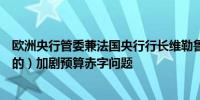 欧洲央行管委兼法国央行行长维勒鲁瓦：反对（极右翼主张的）加剧预算赤字问题