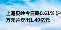 上海贝岭今日跌0.61% 沪股通买入9951.55万元并卖出1.49亿元