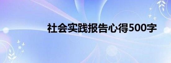 社会实践报告心得500字