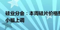 硅业分会：本周硅片价格整体持稳 个别尺寸小幅上调