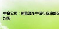 中金公司：新能源车中游行业底部区间已至 供需逐步迈向新均衡