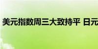 美元指数周三大致持平 日元跌0.1%失守158