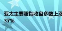 亚太主要股指收盘多数上涨韩国综合指数涨0.37%