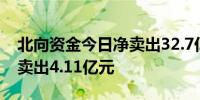 北向资金今日净卖出32.7亿元 美的集团遭净卖出4.11亿元