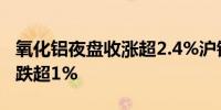 氧化铝夜盘收涨超2.4%沪锡涨超1.6%沪铅则跌超1%