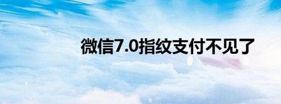 微信7.0指纹支付不见了