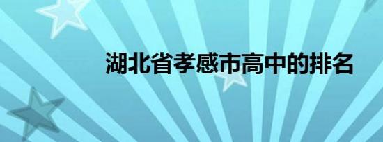 湖北省孝感市高中的排名