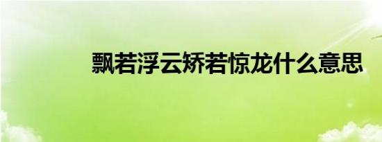 飘若浮云矫若惊龙什么意思