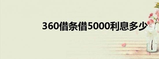 360借条借5000利息多少