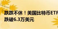 跌跌不休！美国比特币ETF连续六天净流出已跌破6.3万美元