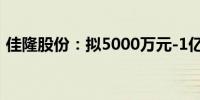 佳隆股份：拟5000万元-1亿元回购公司股份