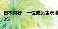 日本央行：一位成员表示潜在通胀率尚未达到2%