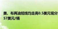 美、布两油短线均走高0.5美元现分别报80.74美元/桶和84.57美元/桶